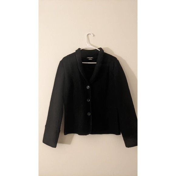 Sarah Wool Three Button Lightweight Wool Jacket, Large - Picture 1 of 9